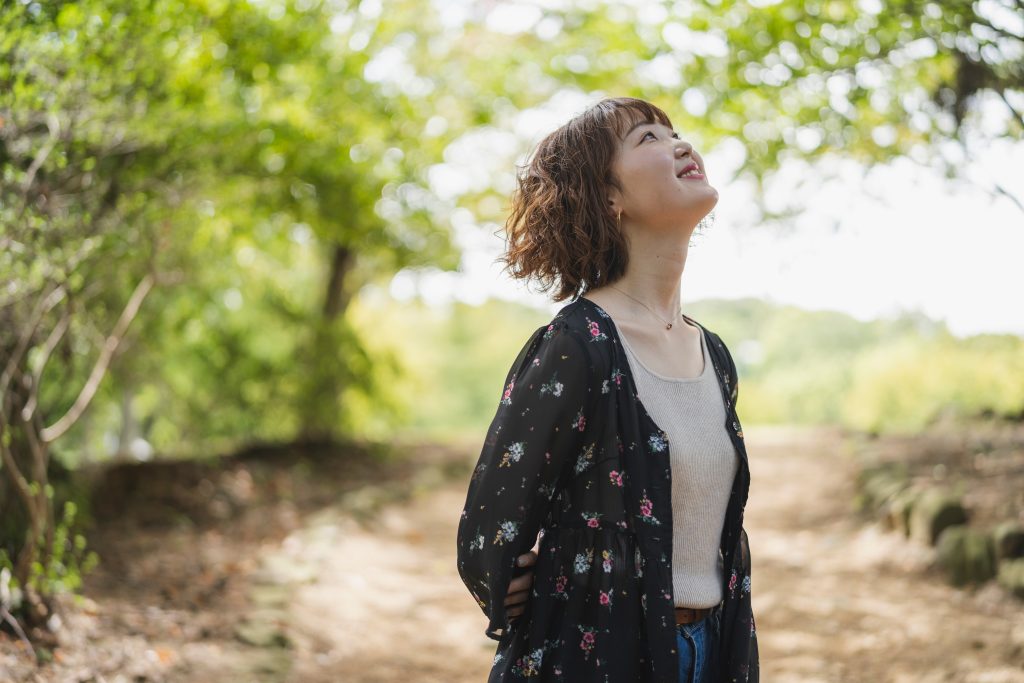 Woman appreciating nature