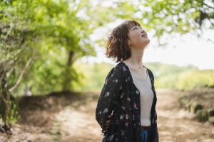 Woman appreciating nature