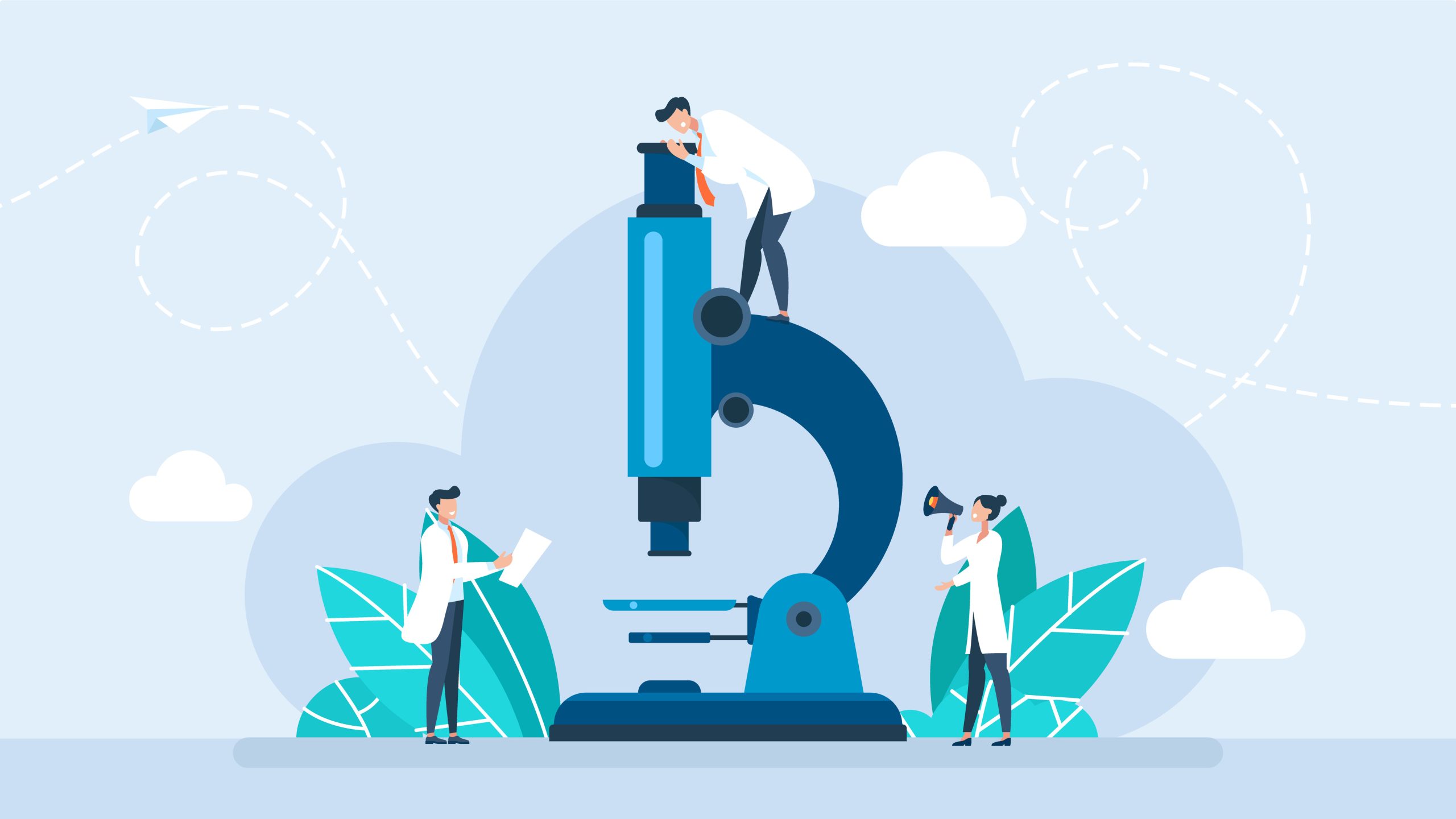 Researcher working with microscope